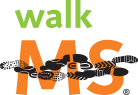 Walk ms logo on a black background.